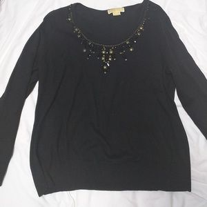 Michael Kors plus size sweater with jewel neckline